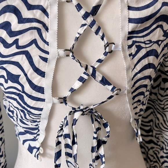 LF deep v long sleeve striped crop top size XS NWT - Picture 9 of 16